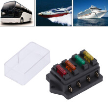 Wasserdichter 4-Wege-Sicherungshalter für Marine und Auto 12V-24V mit 4 Sicherungen