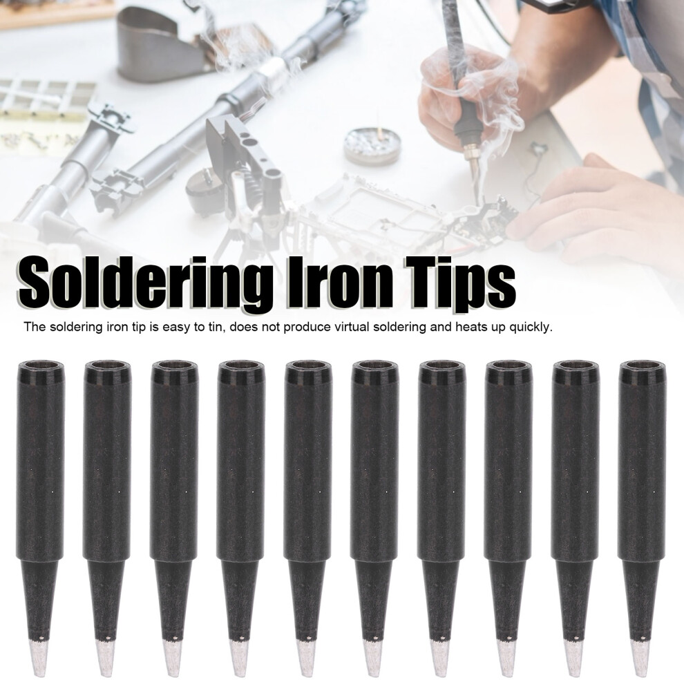 10Pcs Black Inner Heating Soldering Iron Tips For 936/937/938 Series 8781359956447