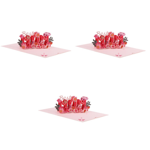 3Stück Muttertag 3D Grußkarte Hohle Papierkunst Geschenk 2