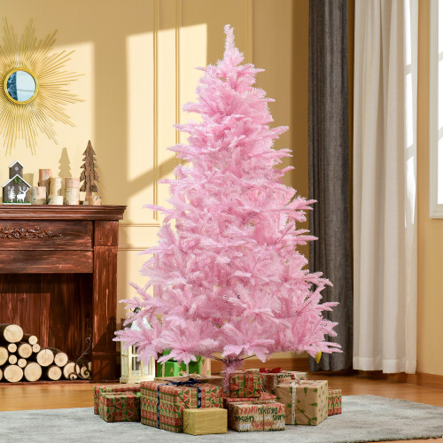 Homcom HOMCOM 6FT Artificial Christmas Tree w/ Automatic Open for Home Party Pink