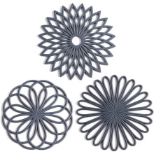 Conjunto de descanso de panelas flexível de silicone, protetor de superfície de cozinha antiderrapante e resistente ao calor para pratos quentes,