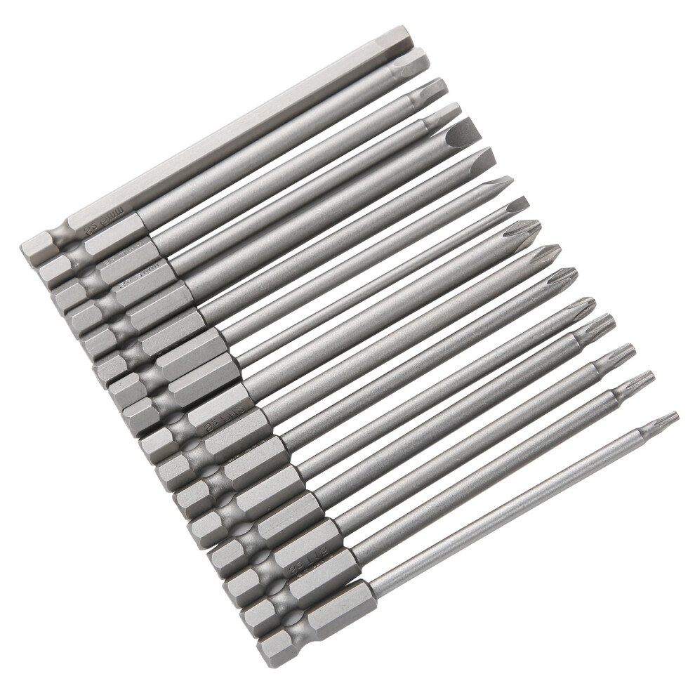 16Pcs 100Mm Chrome-Vanadium Screwdriver Bits Set With Pentalobe, Cross, Slotted & Hex Tips 9331359960167