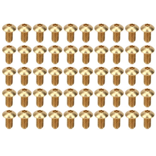 50Pcs M4 x 8mm Copper Hex Socket Screws Half Round Head Fasteners Hardware 1