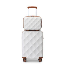 (Cream, 13/20 Inch) 1 to 6 Pcs Luggage ABS Hard Shell Travel Suitcase Set with TSA Lock