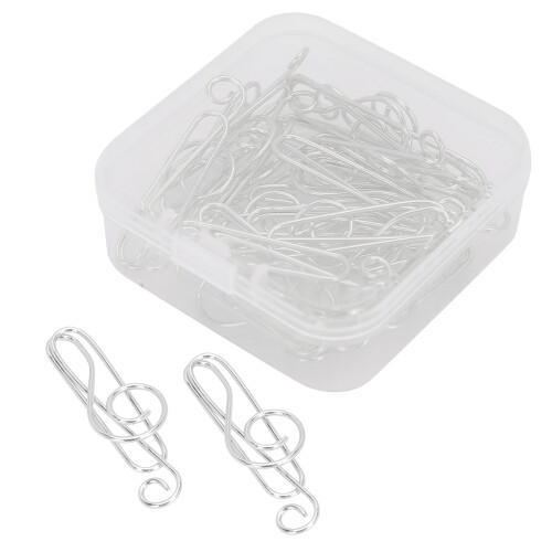 20Pcs Silver Musical Note Paperclip Set - Unique & Creative Design 1
