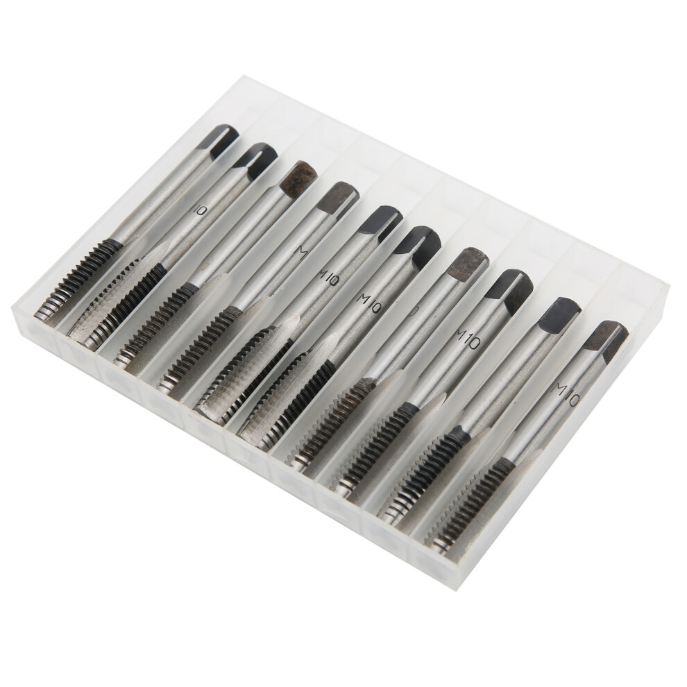 10Pcs M10 Carbon Steel Straight Flute Tap Set Â High Rigidity Metric Screw Tools 4671359964556