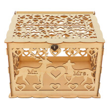 2Stk Diy Holzkartenbox Für Hochzeitskarten Und