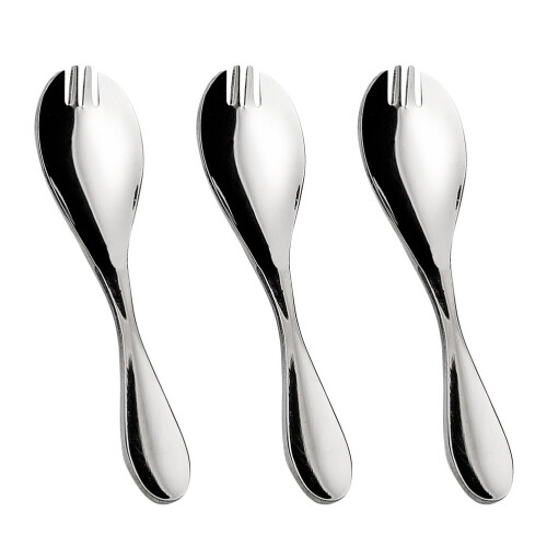 9 Home Kinderlöffel Edelstahlgriff Gabel (Silber)