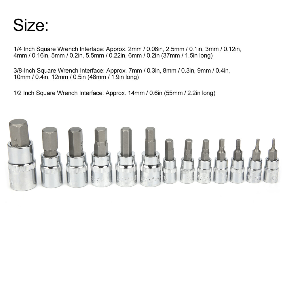 Automotive Hex Wrench & Socket Set 1/4In 3/8In 1/2In With Storage Box 7891359965699