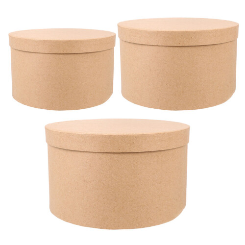 3Stk Pappmaché Box Mit Deckel, Stapelbar, Für Basteln,