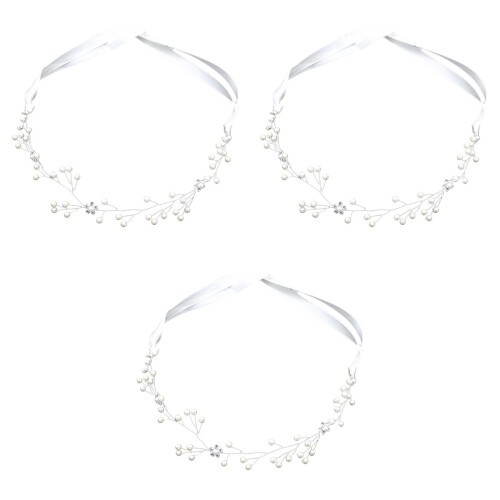 3Teile Handgemachtes Perlen Stirnband Mit Für Hochzeit 2