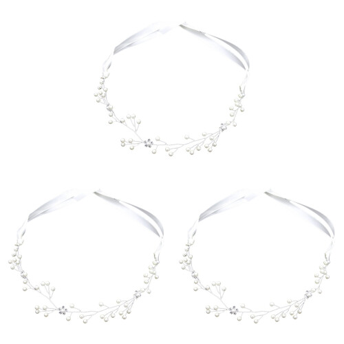 3Teile Handgemachtes Perlen Stirnband Mit Für Hochzeit 1