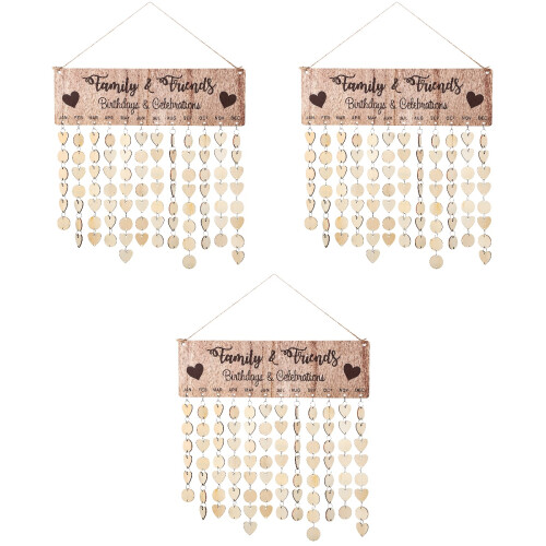 3 Sets Diy Holz Hängender Countdown Kalender Für 2