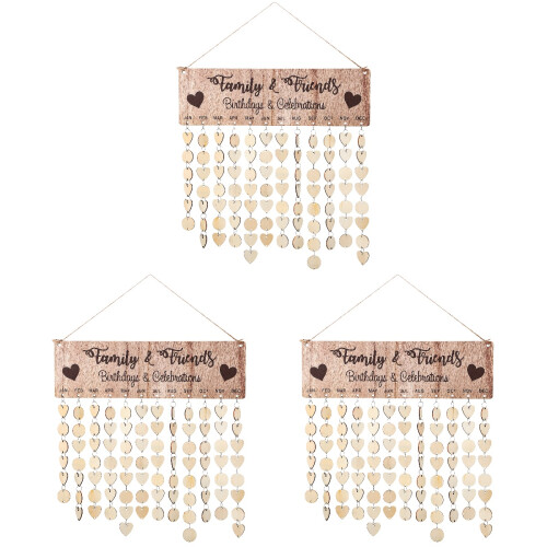 3 Sets Diy Holz Hängender Countdown Kalender Für 1