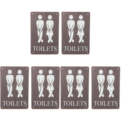 6 Stk. Kreative Toiletten Schilder, Einfache Badezimmer Bilder 2