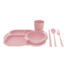 1 Set Getrennter Schubfach Teller Kunststoff Mit Schüssel Pink