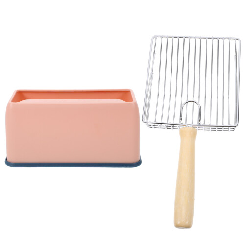 1Set Roze Rvs Kattenbakschep ABS Kattenbak Litter Scooper Thuis 2