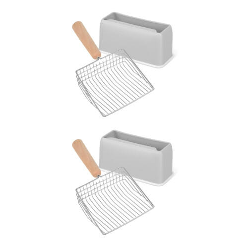 2 Sets Kattenspuit Met Houders Kattebak Van Metaal 1