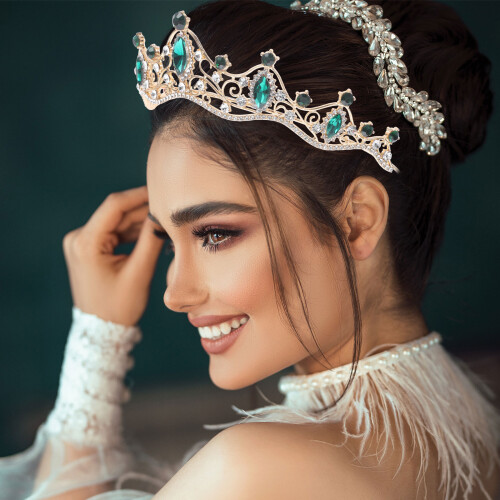 3Teiliges -Tiara-Krone -Stirnband Brauthaar- 2