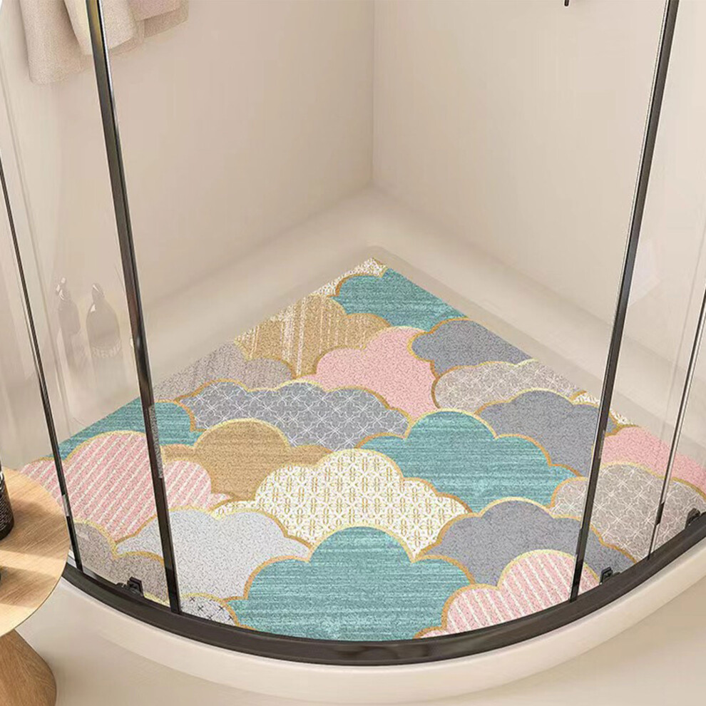 (A, 60x60cm) PVC Quadrant Shower Mat For Anti Slip For Bathroom Loofah Shower Mat-image-OPC-PMWQSMS-NEW