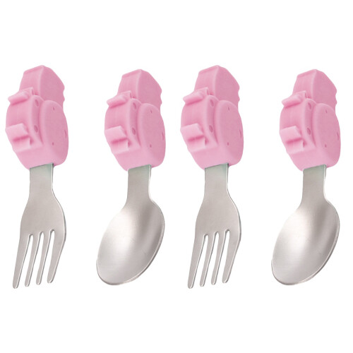 4 Baby Siliconen Handvat RVS Cartoon 2