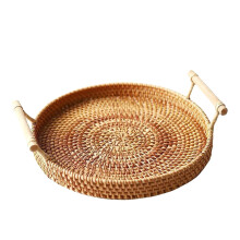 3 Rattan Korb Praktisches Picknick Tablett Tragbar