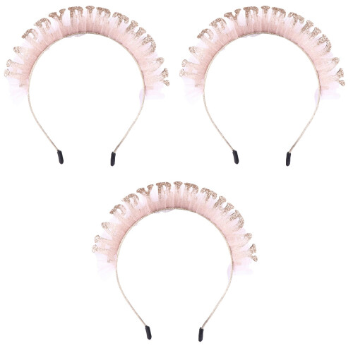 3 Kinder Haarband Golden Pink Spitze Mit 2