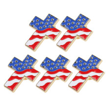 25 . Unabhängigkeitstag Flaggenmuster Broschen Reversstecker