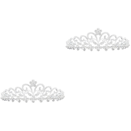 2 Legierung Brautkrone Durchbrochene Tiara Silber 2