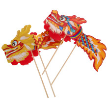 2Stück Chinesisches Neujahrs Papier Drachen 2025 Frühlingsfest Deko