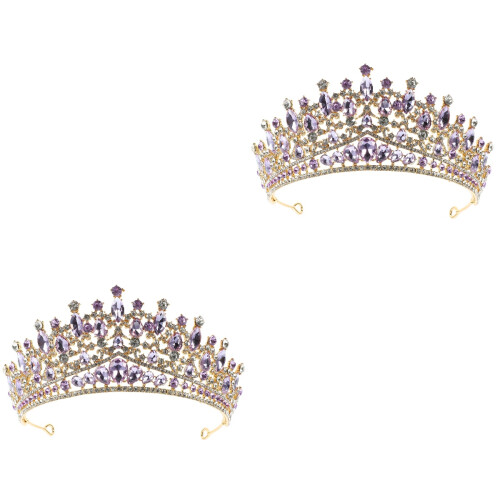2Stück Krone Für Braut Haarschmuck 2