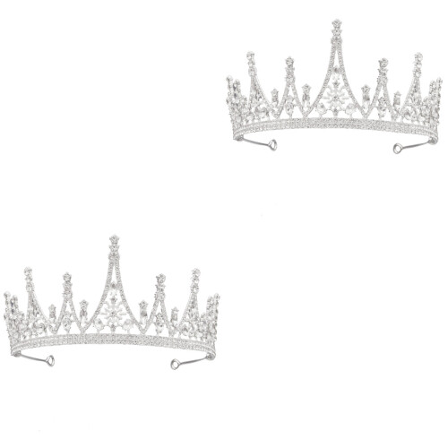 2Stk. Eisbergform Krone Kopfschmuck Haarkrone Silber 2