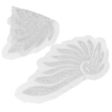 2Stk Handgemachte Perlenapplikation Spitze Für Hochzeitskostüm Diy