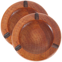 4 Holz Runder Aschenbecher Haushalt Retro Einfacher