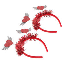 2Stk Rotes Herz Pailletten Haarband Für Hochzeit, , Bühne