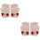 2 Paar Kinder Plüsch Halbfinger Beige Hirschgeweih 6