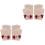 2 Paar Kinder Plüsch Halbfinger Beige Hirschgeweih 3