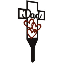 3Stk Friedhof Kreuzstab Metallkreuz Gartenstab Gräber