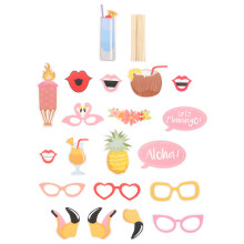 24 Hawaii Party Foto Props Set Flamingo Stranddekoration Papier