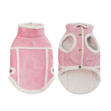2Stk Winterhundemantel England Stil Wildleder Größe 2XL Pink