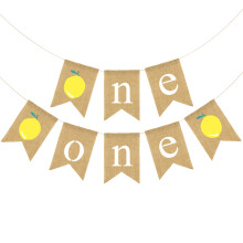 6 Sets Zitronenfarbene Fahne Baby Erster
