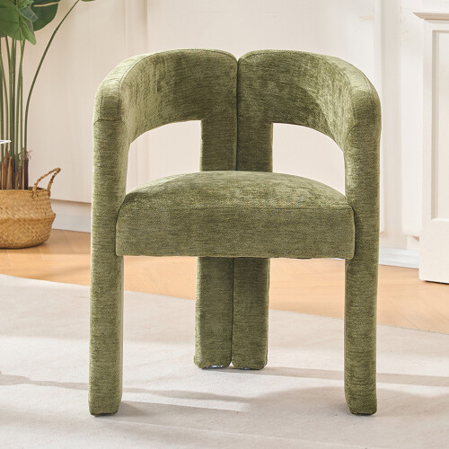Living And Home Chenille Upholstered Accent Chair, Green 1