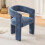 Living And Home Chenille Upholstered Accent Chair, Blue 1