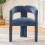 Living And Home Chenille Upholstered Accent Chair, Blue 2