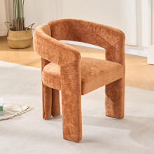 Chenille Upholstered Accent Chair, Orange