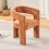 Living And Home Chenille Upholstered Accent Chair, Orange 1