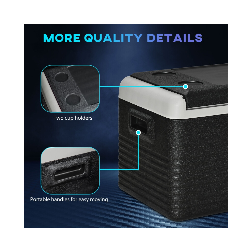 Portable Car Refrigerator 30L - Grey and Black Compact 12V Cooler for Road Trips Camping & Outdoor Use-image-OPC-PMWR92P-NEW