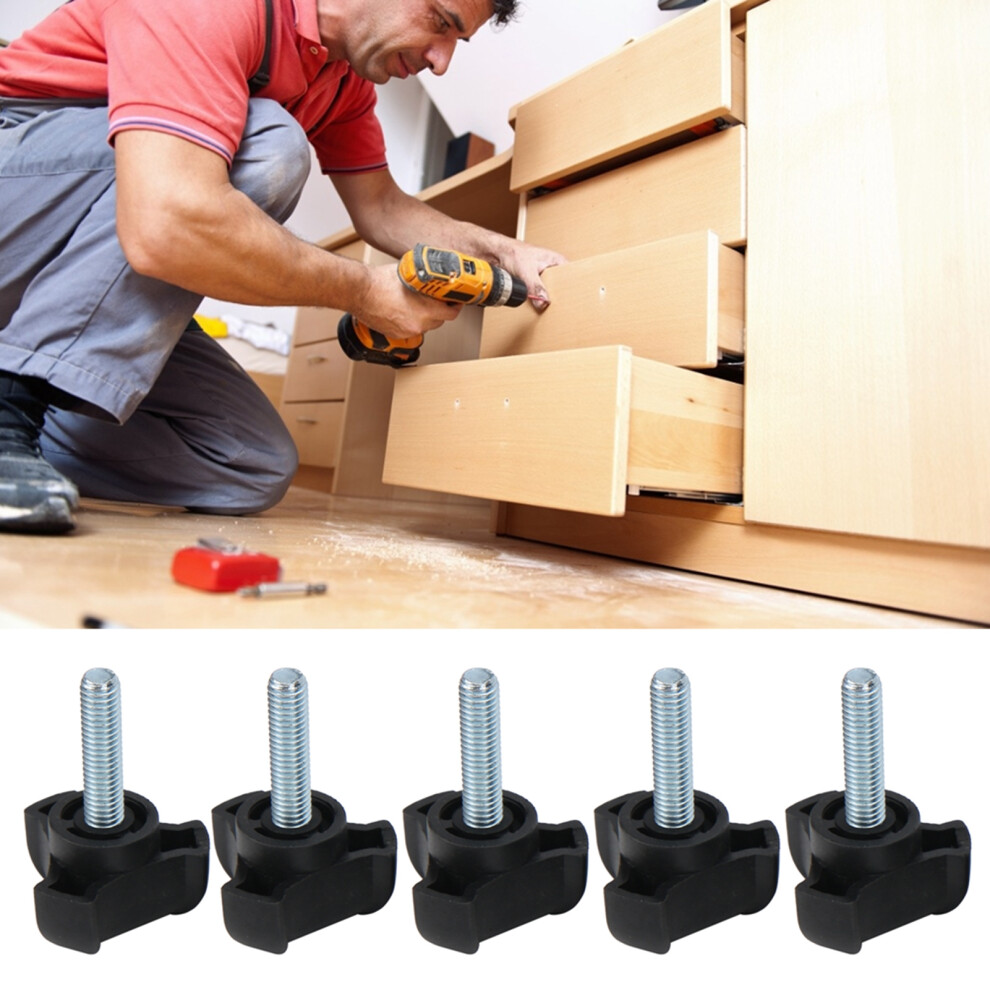 5Pcs M6 Plastic Triangle Arc Handle Knobs 25Mm Locking Screw 8391359975746