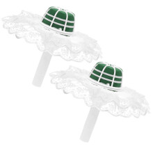 8Pcs Compact Wedding Floral Handle White Flower Bouquet Holder Set