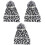 3St Damen Gestrickte Mütze Leopardendruck Weiß 4